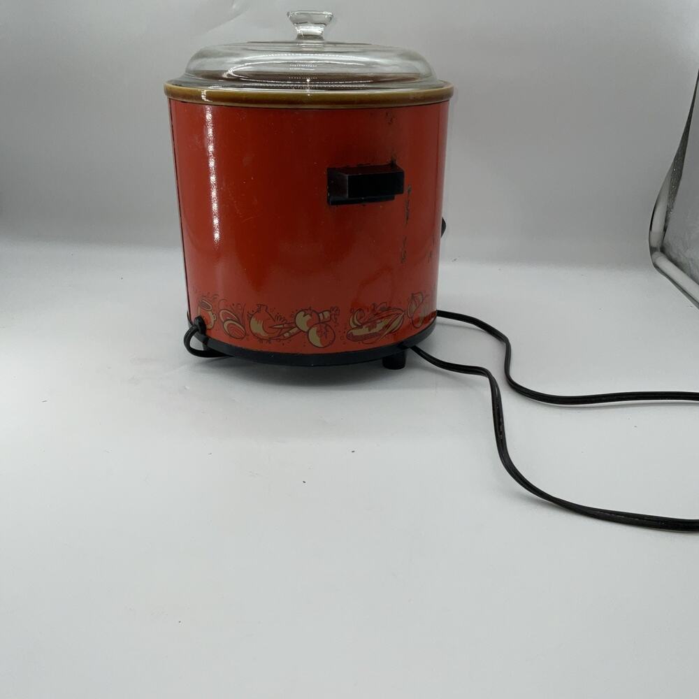 Vintage USA Rival Crock Pot Slow Cooker 3100/2 Retro Orange - Picture 2 of 8